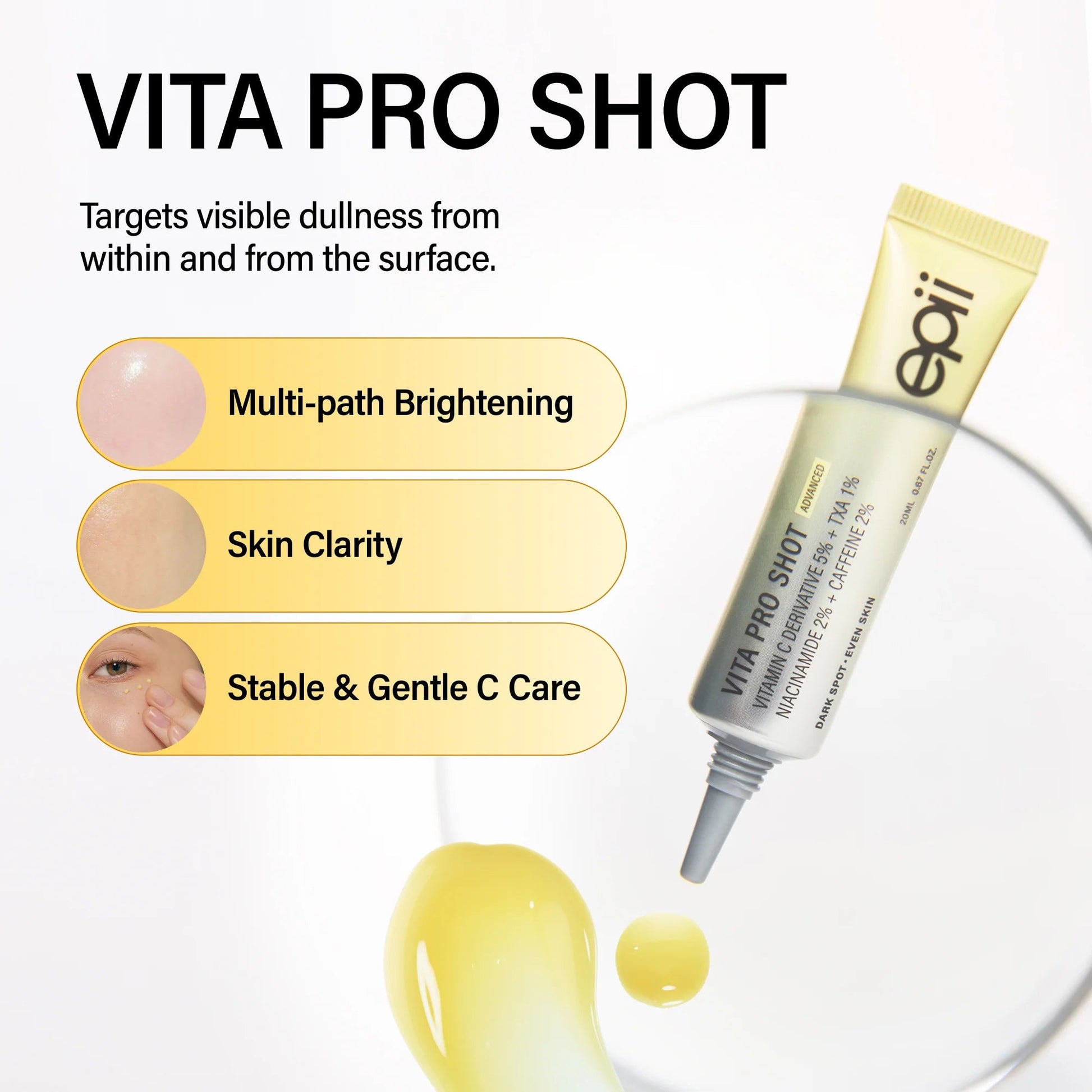 epii Vita Pro Shot 20ml – Korean Vitamin C Serum for Dark Spots, Glow & Uneven Tone epii
