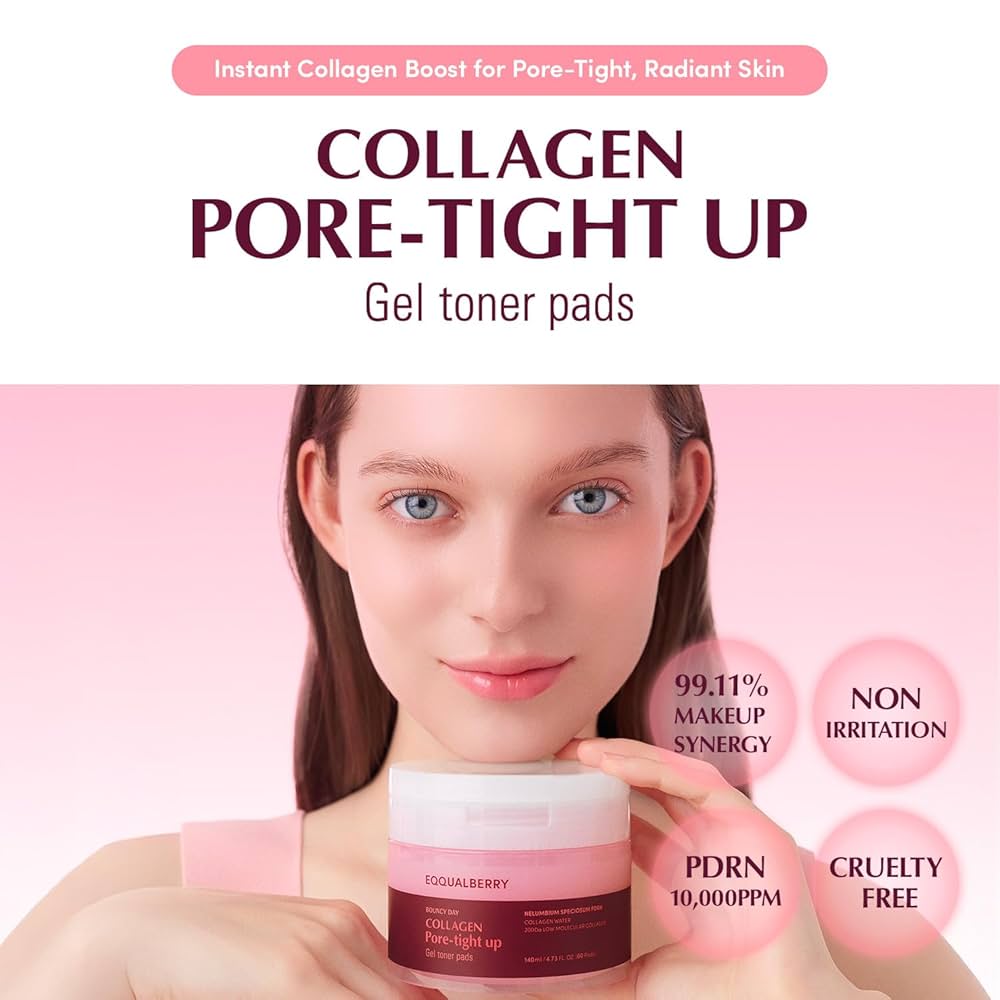 Eqqualberry Collagen Pore Tight Up Gel Toner Pad 60 Pads