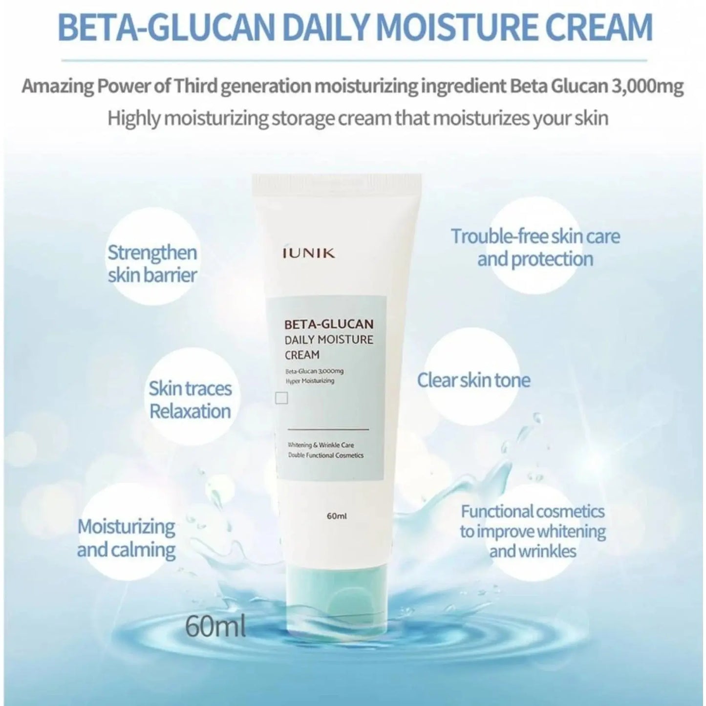 iUNIK Beta Glucan Daily Moisture Cream 60ml IUNIK