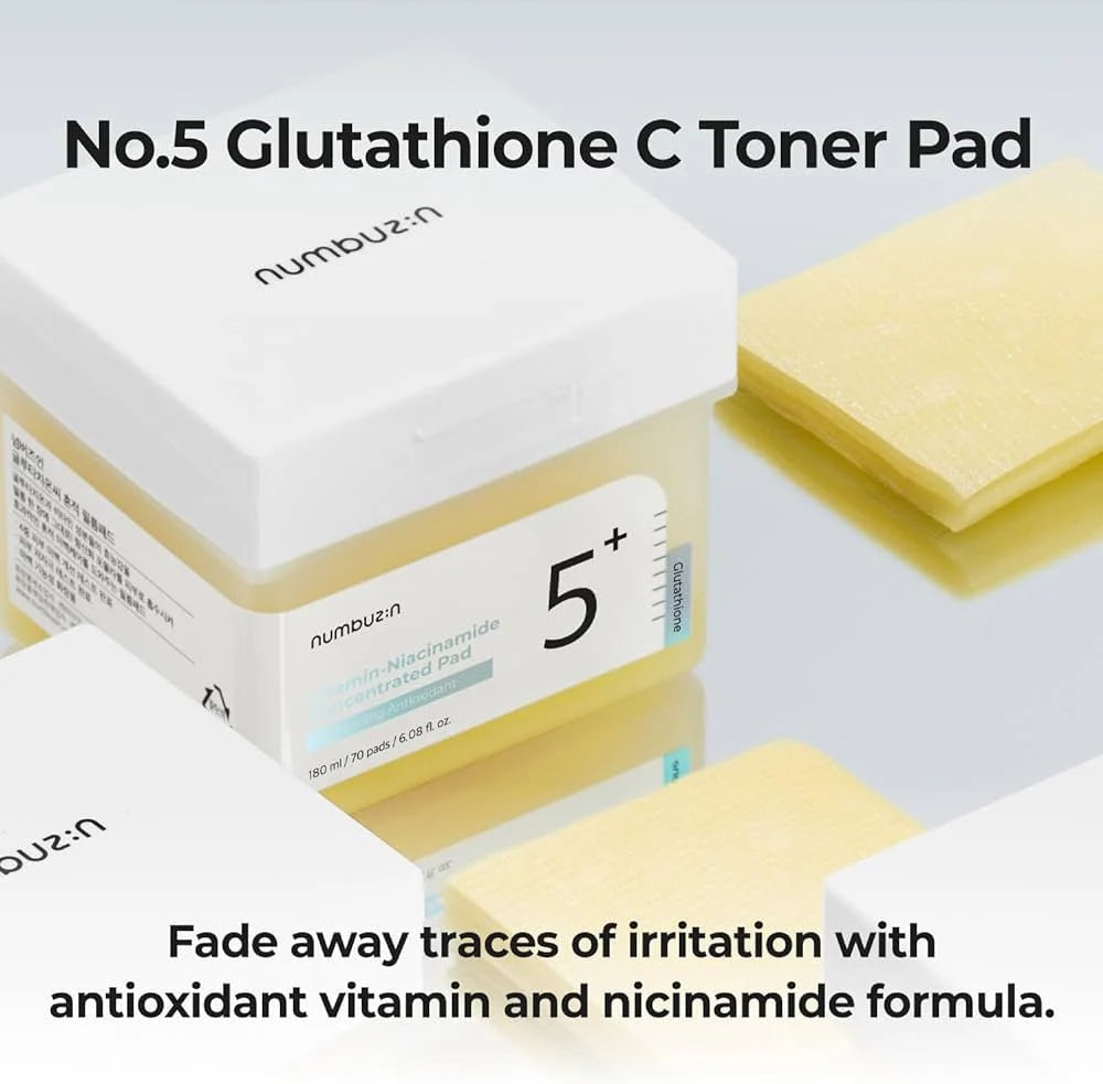 NUMBUZIN No.5+ Vitamin-Niacinamide Concentrated Pads 70 Pads – Korean Brightening Toner Pads