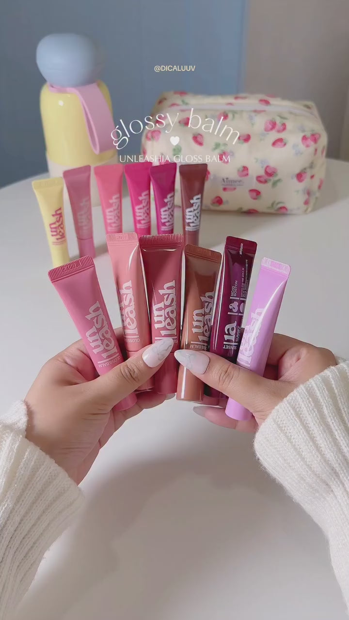 UNLEASHIA Sunset Dazzle Gloss Balm – Korean Glossy Lip Balm for Hydrated, Shimmer Lips