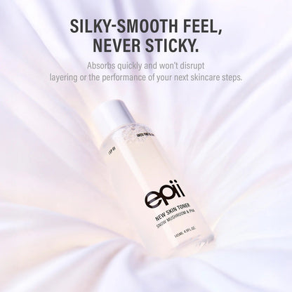 epii New Skin Toner Snow Mushroom & PHA 145ml – Korean Gentle Exfoliating Toner for Glow & Texture epii