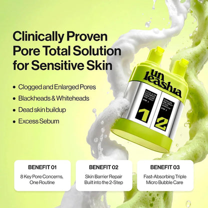 UNLEASHIA Two Step Zero Pore Overnight Bubble Mask – Korean Overnight Pore Mask for Texture & Glow UNLEASHIA