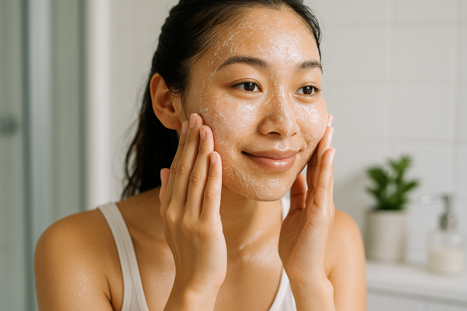 young asian women applying EXFOLIATOR