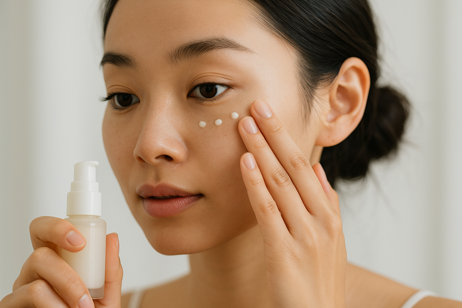 young asian women using Eye care